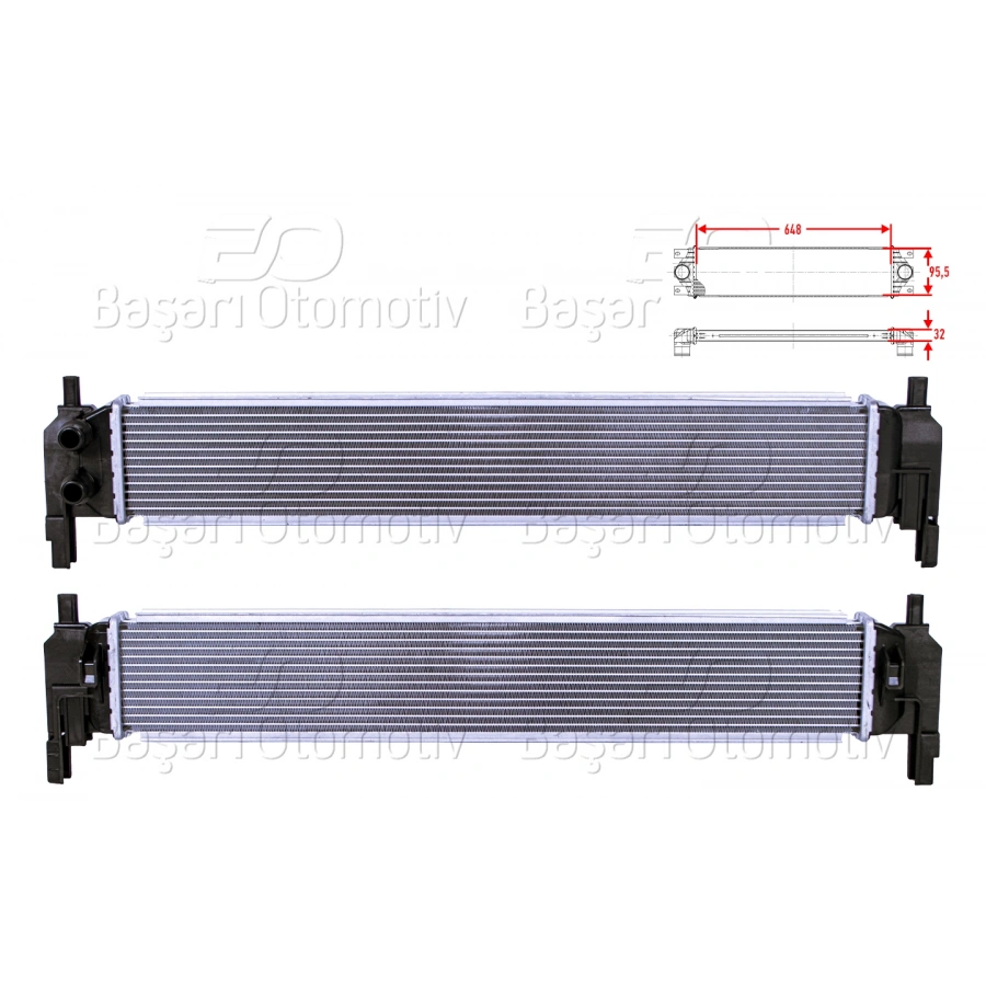 TURBO RADYATORU (INTERCOOLER) 648X95,5X32 VW GOLF7 A3 LEON OCTAVIA 1.2TSI 13 >WISCO 1113102 T1