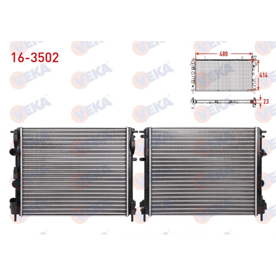 SU RADYATORU MEKANIK M-T RENAULT CLIO II 1.5 DCI - 1.4 - 1.6 1998-2005 / KANGOO 1.5 DCI 1998-2008 / SYMBOL II 1.5 DCI 2008-2012 / DACIA LOGAN 1.5 DCI - 1.4 2004-2012 / SANDERO 1.5 DCI - 1.4 2008-2013 VEKA 16-3502 T1