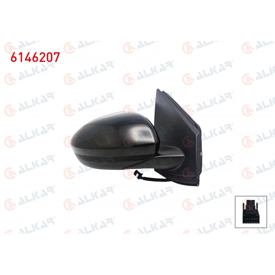 DIS DIKIZ AYNASI SAG ELEKTRIKLI ISITMALI ASTARLI KOR NOKTALI 9 PIN DACIA SANDERO/STEPWAY II (B8_) 2021- / JOGGER 2022- / LOGAN III 2021- (A1)