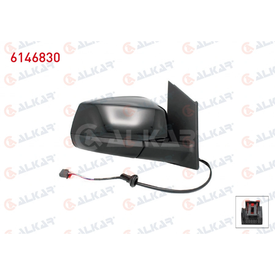 DIS DIKIZ AYNASI SAG ELEKTRIKLI ISITMALI OTOMATIK KATLANIR PARLAK SIYAH 7 PIN FORD TOURNEO CONNECT 2022- / VOLKSWAGEN CADDY V 2020- (A1)