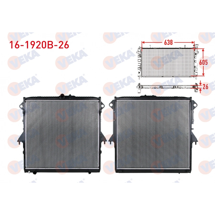 SU RADYATORU BRAZING KALINLIK 26mm FORD RANGER (TKE) 2.2 TDCI M-T AC+ 2011-