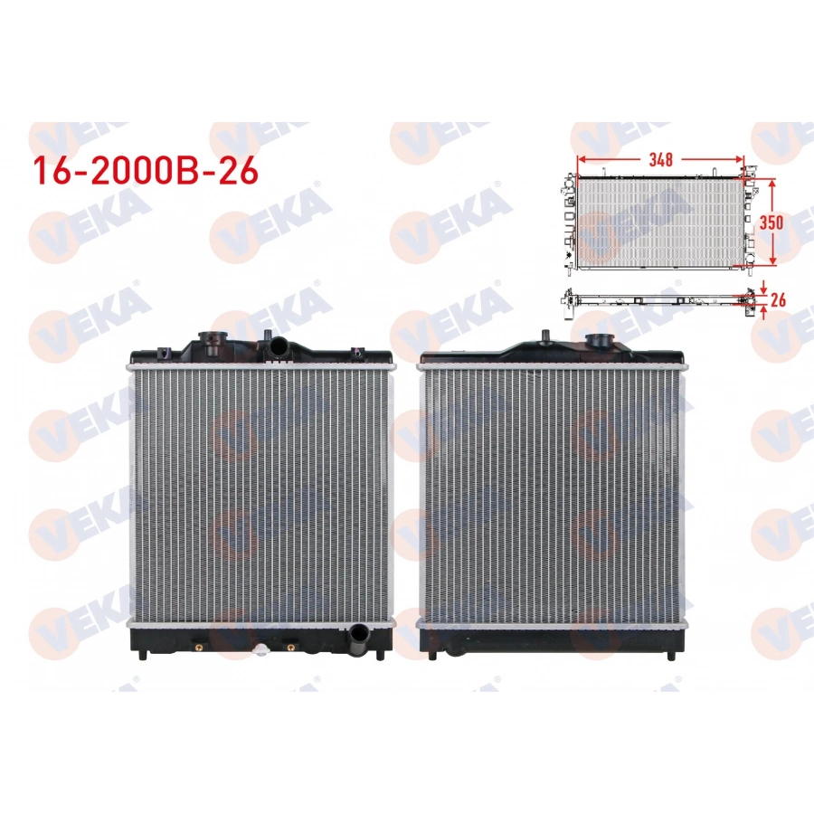 SU RADYATORU BRAZING HONDA CIVIC VI 1.6i M-T AC+/- KALINLIK 26mm 1995-2001