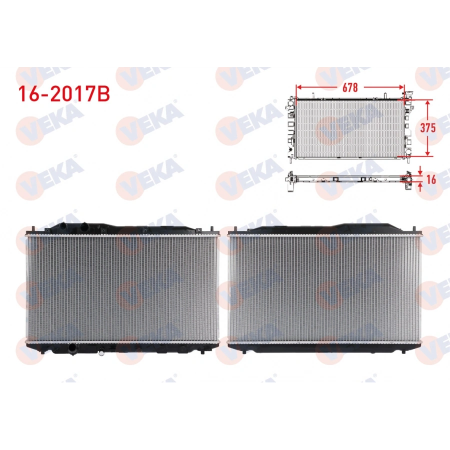 SU RADYATORU (ALT BORU SEGMANLI) BRAZING HONDA CIVIC VIII 1.6 M-T AC+/- 2005-2012