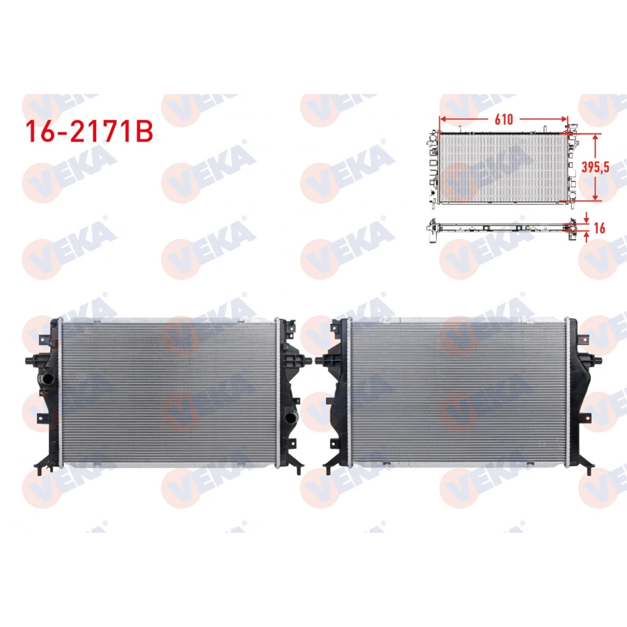 SU RADYATORU BRAZING (5.5mm fin) HYUNDAI IONIQ 1.6 GDI HYBRID 2016- / KIA NIRO 1.6 GDI 2017-