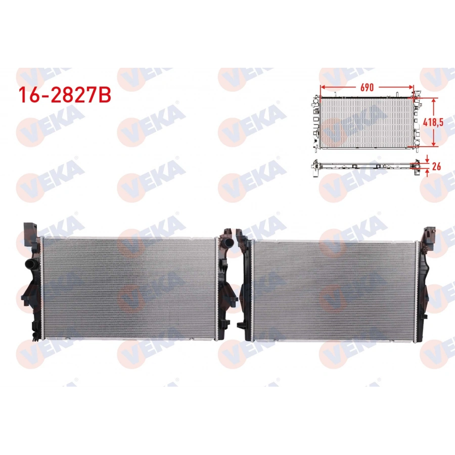 SU RADYATORU BRAZING (5.5mm fin) MERCEDES VITO (W447) 111 CDI A-T/M-T AC+ 2014-