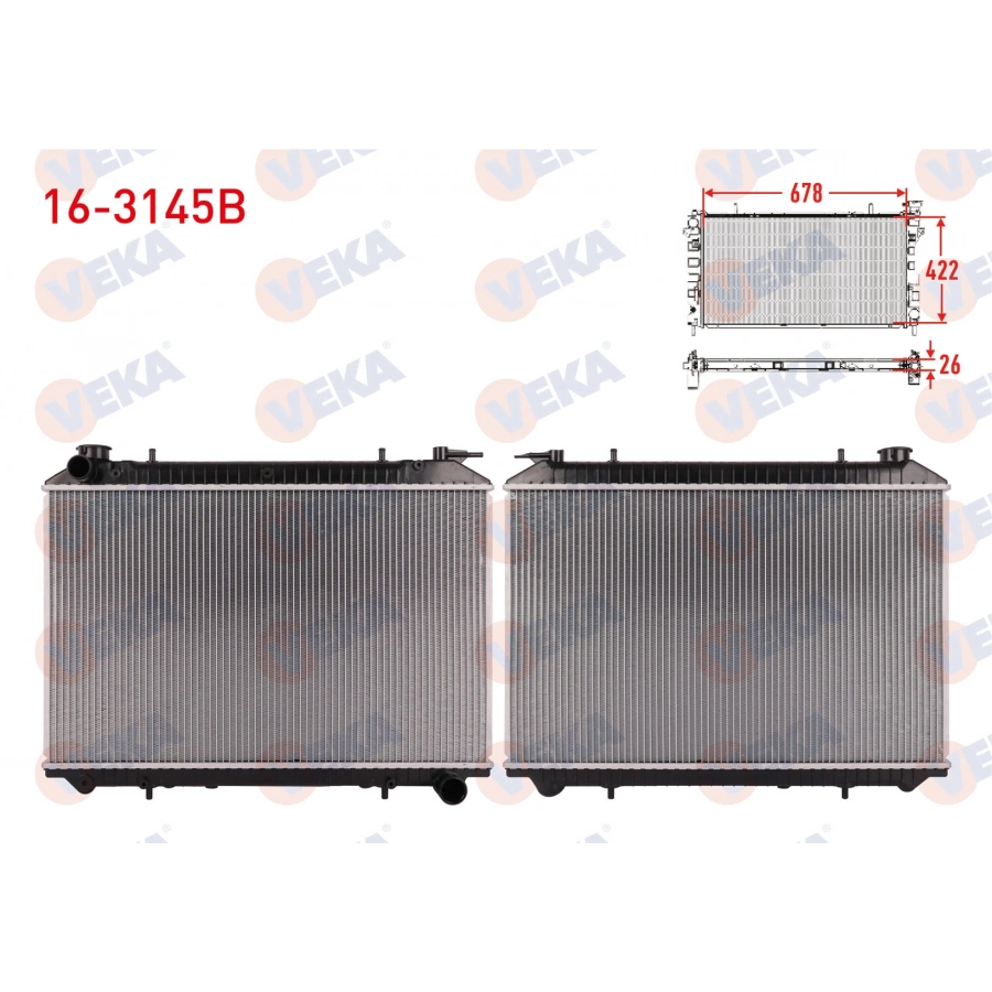 SU RADYATORU BRAZING NISSAN VANETTE CARGO (HC23) 2.3D M-T AC+/- 1996-