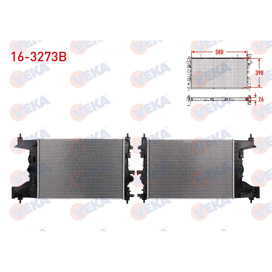 SU RADYATORU BRAZING OPEL ASTRA J 1.3 CDTI M-T AC+/- KALINLIK 26mm 2009-2016
