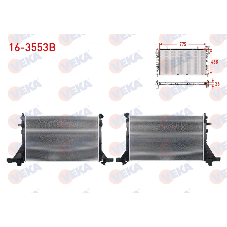 SU RADYATORU BRAZING RENAULT MASTER III (FV) 2.3 DCI A-T/M-T AC+ CIFT TEKER 2010- / OPEL MOVANO B 2.3 DCI 2010-