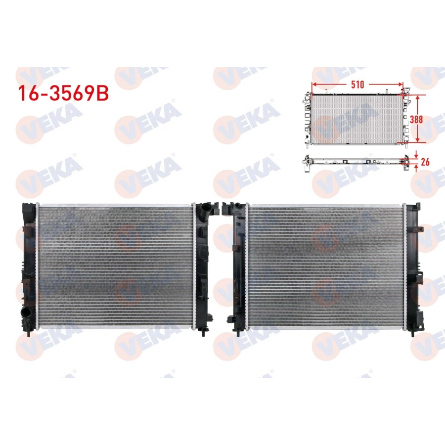 SU RADYATORU BRAZING RENAULT CLIO V, 5.5, CAPTUR II 1.0 SCe - 1.0 TCe - 1.3 TCe 2019-2024 / NISSAN MICRA V, JUKE 1.0 DIG-T 2018-