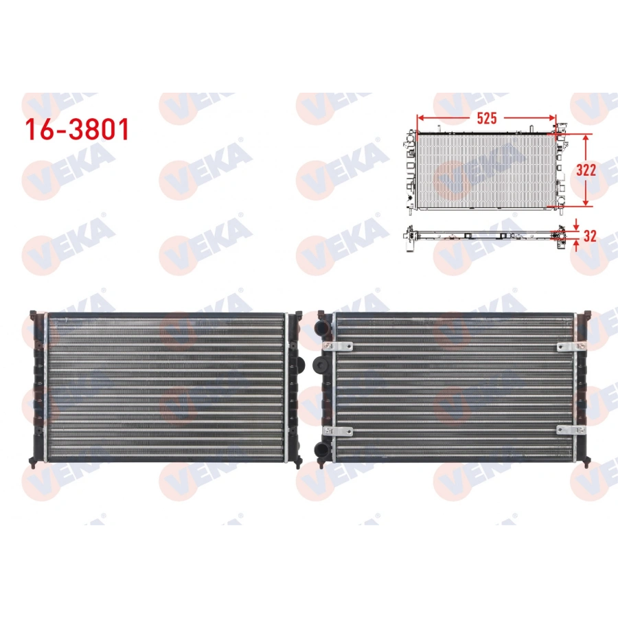 SU RADYATORU MEKANIK SEAT CORDOBA (6K2) 1.4 - 1.6 M-T 1999-2002/ IBIZA (6K1) 1.4 - 1.6i M-T 1999-2002 / VW POLO CLASSIC (6KV2) 1.4 - 1.6 M-T 1995-2001