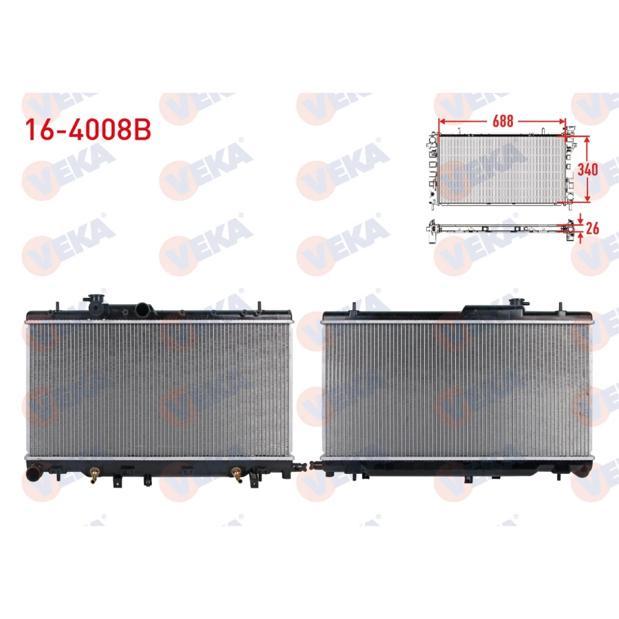 SU RADYATORU BRAZING SUBARU IMPREZA (GD,GG) 1.5i - 1.6i - 2.0i A-T AWD 2000-2007/ LEGACY III (BE,BH) 2.0i - 2.5i A-T AWD 1998-2003/ OUTBACK (BE, BH) 2.5 A-T AWD 1998-2003