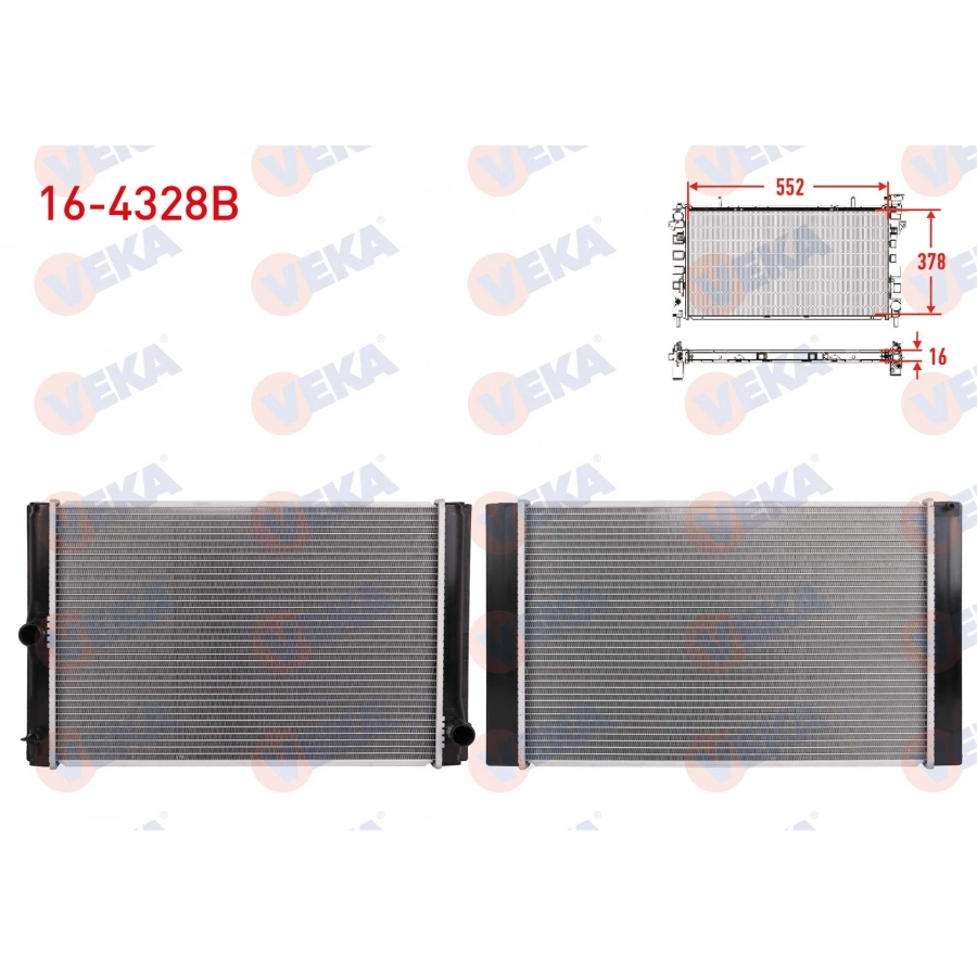 SU RADYATORU BRAZING TOTOYA COROLLA (E15_) 2007-2012/ COROLLA (E18_) 2012-2018/ AURIS (E15_) 2007-2012/ AURIS (E18_) 2012-2018 1.4 D-4D M-T AC+/-