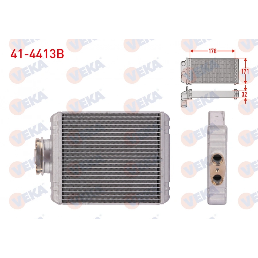 KALORIFER RADYATORU BRAZING VOLKSWAGEN POLO 1.2 TSI-1.4 TDI-1.4 TSI 2009-/ AUDI A1 1.4 TFSI 2010-/ SEAT IBIZA IV 1.4 TDI 2002-2009/ SKODA FABIA 1.4 TDI 2014-/ RAPID 1.6 TDI 2013-