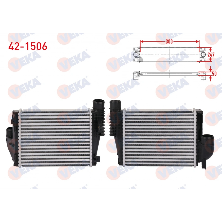 TURBO RADYATORU (INTERCOOLER) CITROEN JUMPY 2016- / OPEL VIVARO 1.5, 2.0 2019- / PEUGEOT EXPERT 2016- / FIAT SCUDO 2.0 MTJ 2022-