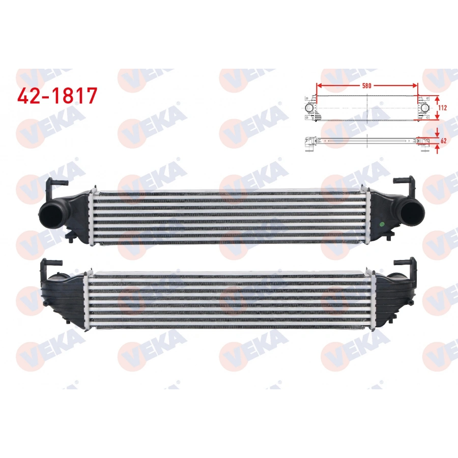 TURBO RADYATORU (INTERCOOLER) FIAT 500X 1.3 MJT - 1.4 - 1.6 MJT M-T 2014-/ JEEP RENEGADE 1.4 4X4 - 1.6 CRD - 2.0 CRD 4X4 M-T 2014-