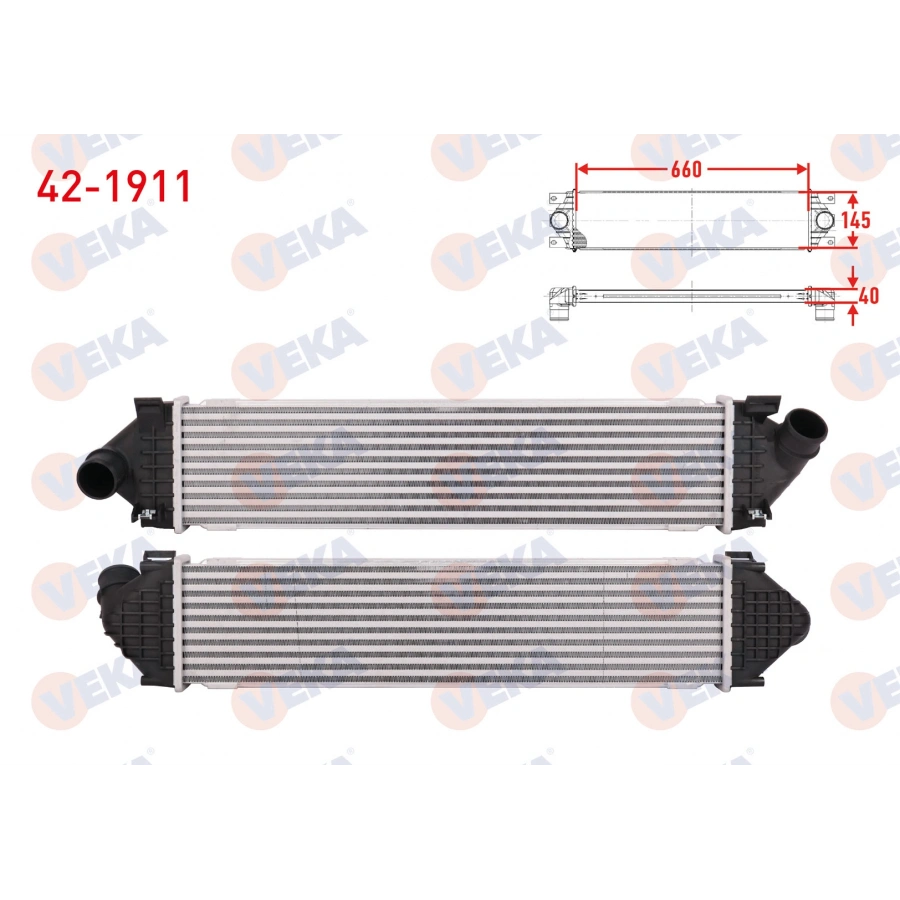 TURBO RADYATORU (INTERCOOLER) FORD FOCUS II 1.6 TDCI 2008-2011 / S-MAX 1.6 TDCI 2006- / MONDEO IV 1.6 TDCI-2.0 TDCI 2007-2014 / KUGA I 2.0 TDCI 2008-2013 / VOLVO S60 II 1.6 D 2010- / V60 1.6 D 2010-