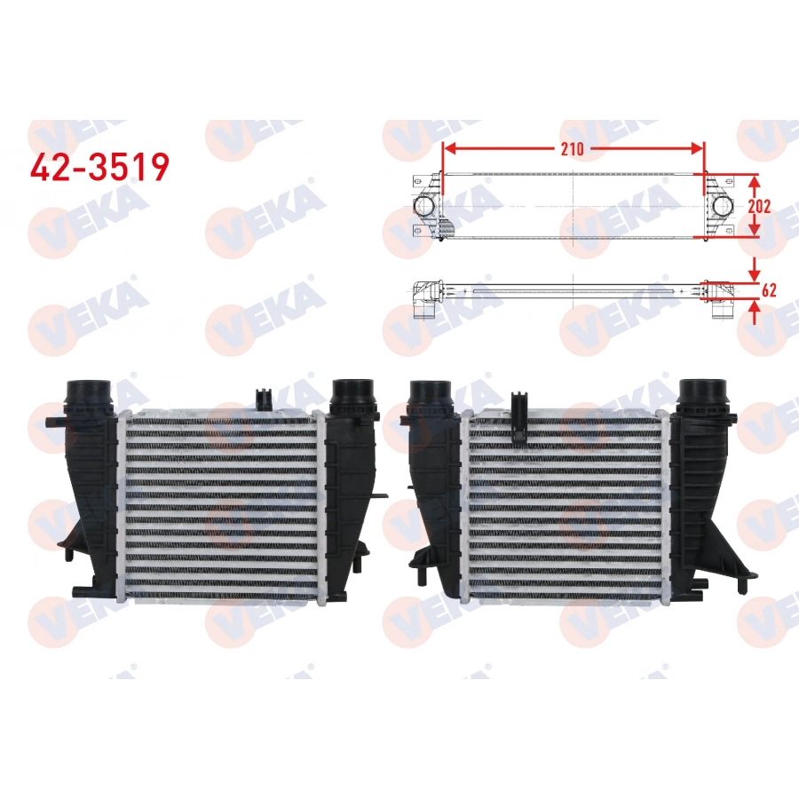 TURBO RADYATORU (INTERCOOLER) (SEGMANLI) RENAULT CLIO III (BR0/1,CR0/1) 1.5 DCI 2010-