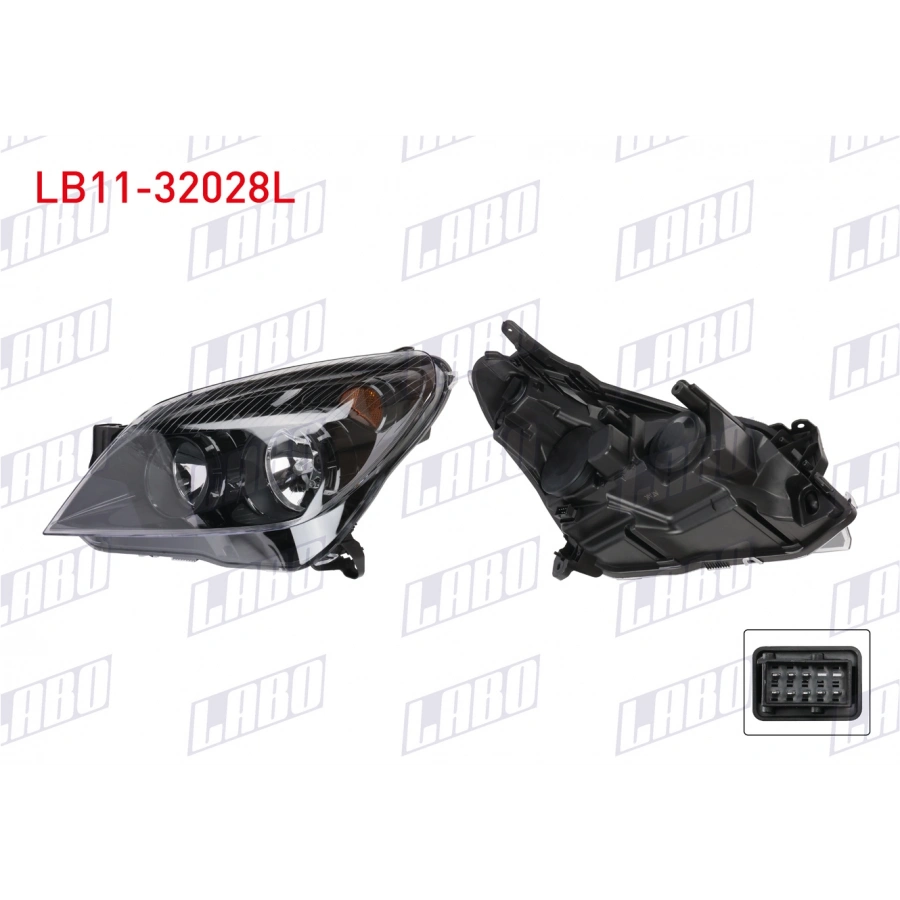 FAR SOL SIYAH MOTORLU SARI SINYAL OPEL ASTRA H 2007-2010 labo LB11-32028L T1