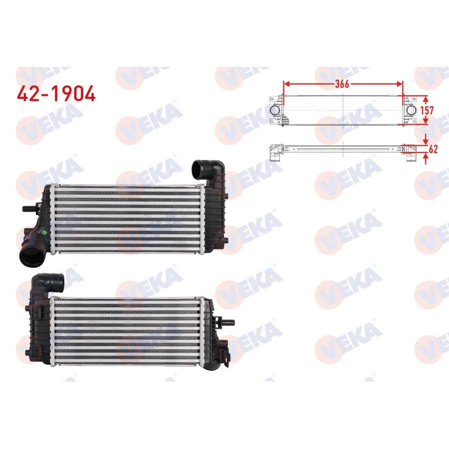 TURBO RADYATORU (INTERCOOLER) FORD FOCUS III 1.5 TDCI 2011-2015 VEKA 42-1904 T1