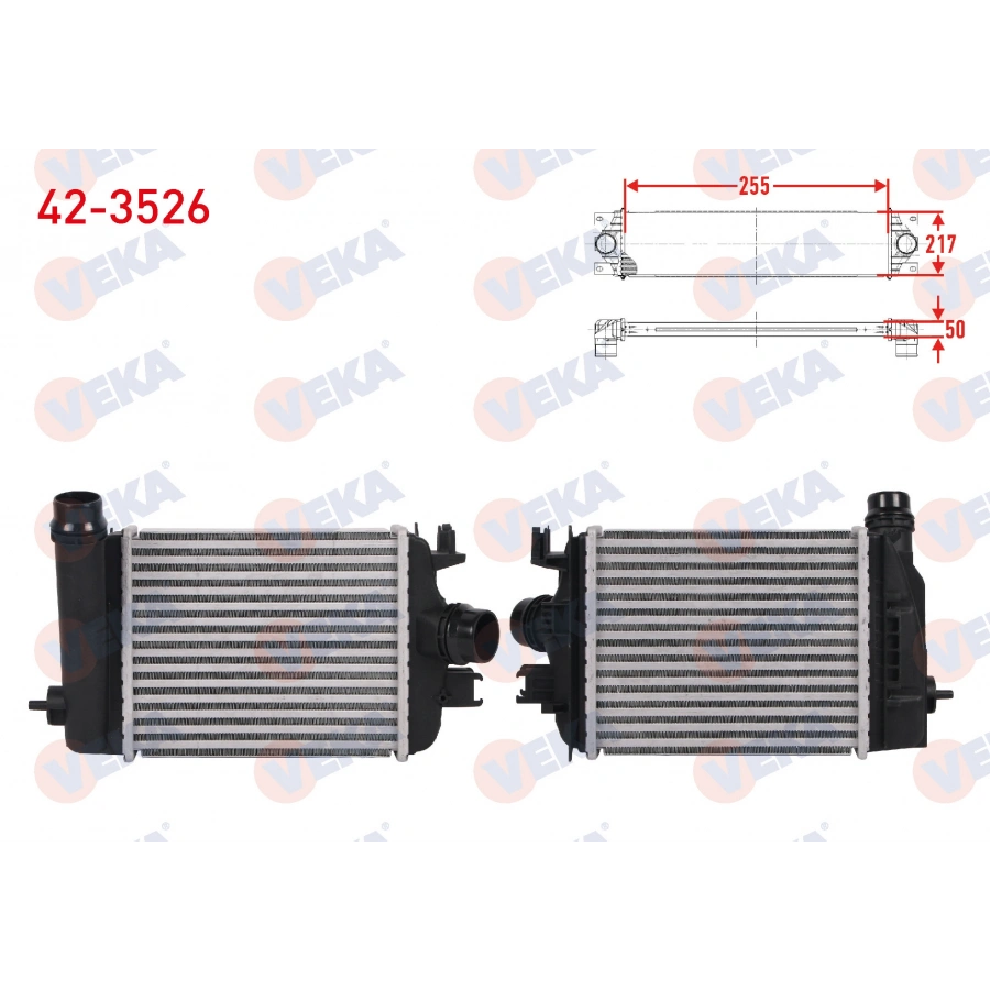 TURBO RADYATORU INTERCOOLER RENAULT CLIO V, 5.5, CAPTUR 1.0 TCe 2019-2024 VEKA 42-3526 T1