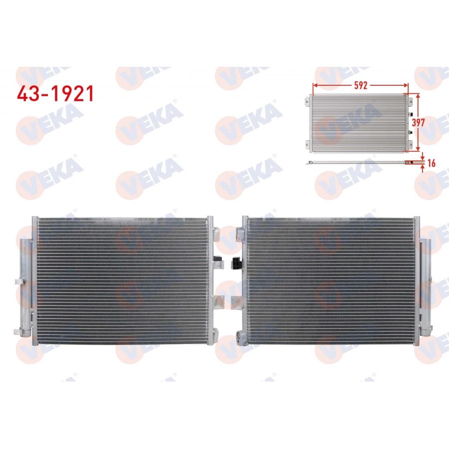 KLIMA RADYATORU FORD TOURNEO CONNECT 1.5 TDCI - 1.6 TDCI 2013- VEKA 43-1921 T1