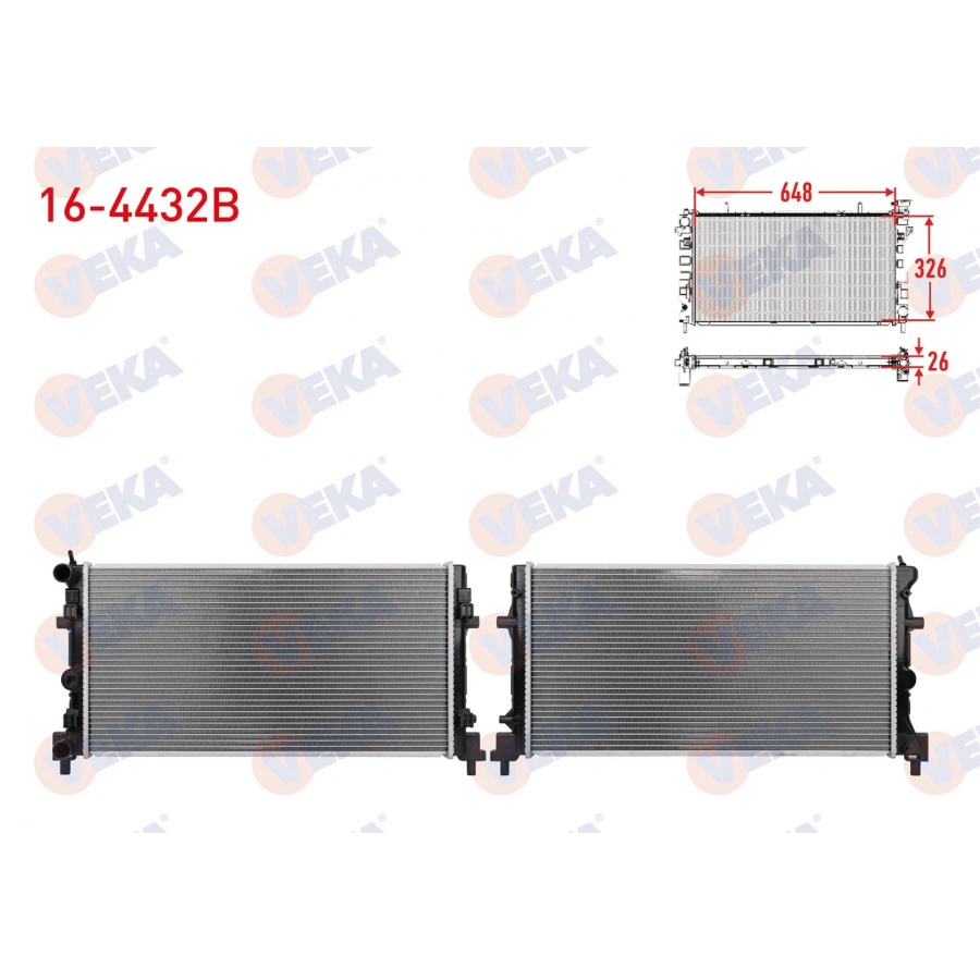 SU RADYATORU BRAZING POLO 6R,6C 1.0,1.0 TSI,1.4,1.2TDI,1.4TDI,1.6TDI 09-17/TOLEDO,IBIZA IV 1.0,1.2TSI,1.4TSI,1.4-1.2,1.4,1.6TDI 09-17/FABIA,RAPID, 1.0,1.0TSI,1.2TSI,1.6TDI,1.2TSI,1.4 07-22 A-T/M-T VEKA 16-4432B T1