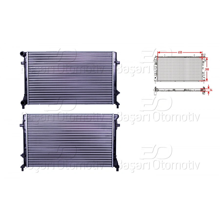 SU RADYATORU MEKANIK MT-AT 650X388 MM VW GOLF5 PASSAT CADDY A3 1.6 2.0 FSI 04 > AUTOLUX 1113019-22 T1