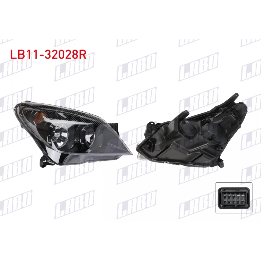 FAR SAG SIYAH MOTORLU SARI SINYAL OPEL ASTRA H 2007-2010 LB11-32028R T1
