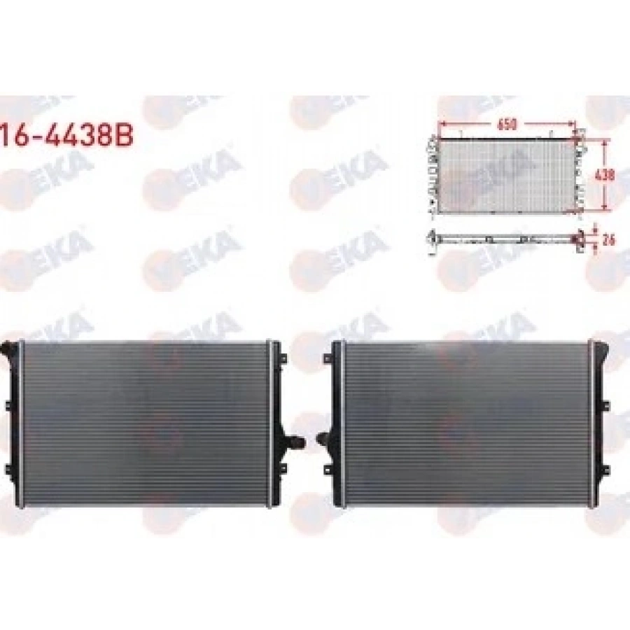 SU RADYATÖRÜ VEKA 16-4438B BRAZING VOLKSWAGEN CADDY III (2KB,2KJ,2CB,2CJ) 1.6 TDI A-T/M-T 2004-2015 T1