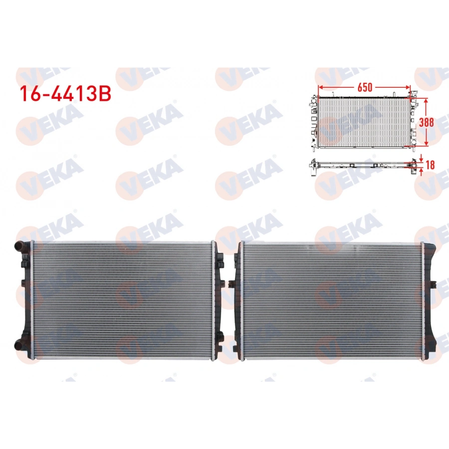 SU RADYATORU BRAZING VOLKSWAGEN GOLF VII (5G1) 1.6 TDI A-T/M-T 2012- VEKA 16-4413B T1