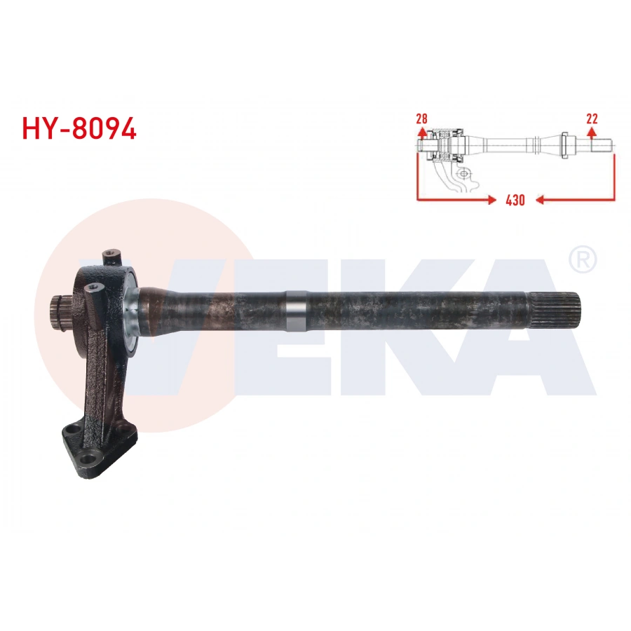 AKS ARA MILI UZUNLUK 430mm HYUNDAI TUCSON 2.0 CRDI A-T 2004-2010/ IX35 2.0i 16v A-T 2010-/ KIA SPORTAGE 2.0 - 2.0 CRDI A-T 2004-