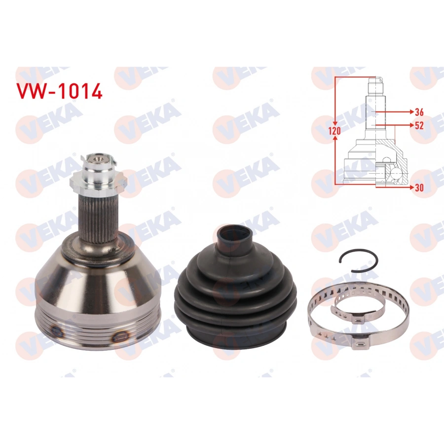 AKS KAFASI SAG ON DIS UZUNLUK 120mm VOLKSWAGEN POLO (AW1) 1.0 TSI DSG 2017-/ SEAT IBIZA V (KJ1) 1.0 TSI DSG 2017- / SKODA KAMIQ (NW4) 1.0 TSI DSG 2018-