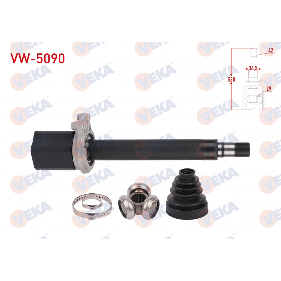 AKS KAFASI SAG ON IC 42X29X36,5 UZUNLUK 528mm VOLKSWAGEN CRAFTER 2.0 TDI A-T M-T 2016- / MAN TGE 2.0 TDI A-T M-T 2016-