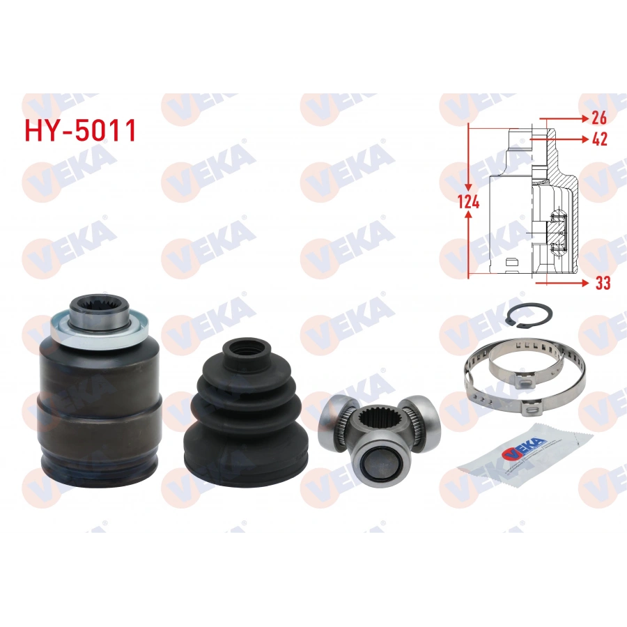 AKS KAFASI SAG ON IC HYUNDAI ACCENT ERA 1.5 CRDI 26X33X42 UZUNLUK 124 mm 2006-2012
