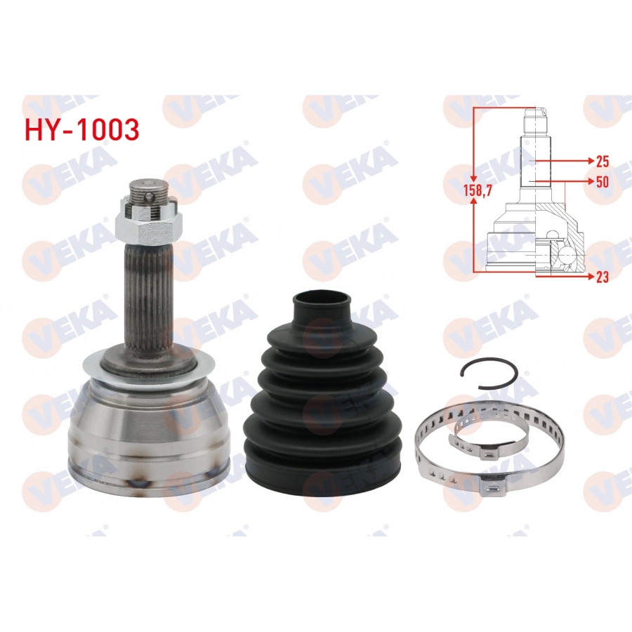 AKS KAFASI SOL ON DIS HYUNDAI ACCENT ERA 1.5 CRDI 25X23X50 UZUNLUK 159 mm 2006-2012