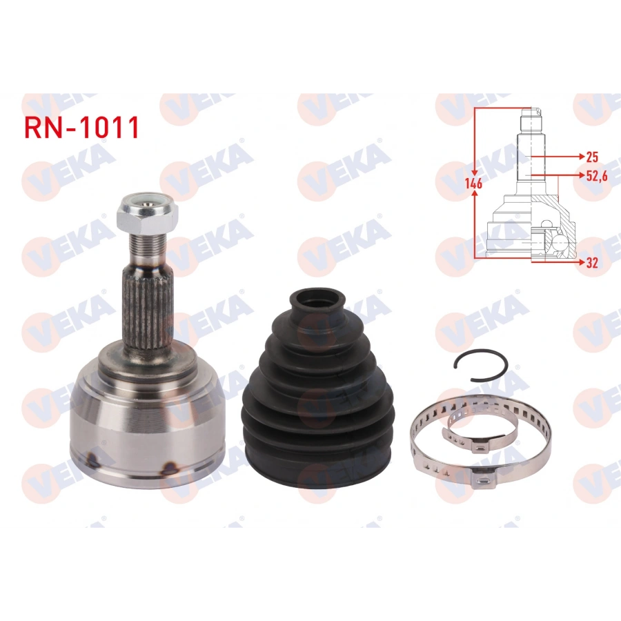 AKS KAFASI SOL ON DIS UZUNLUK 146mm RENAULT SCENIC II (JM0/1) 1.5 DCI M-T 2003-2009