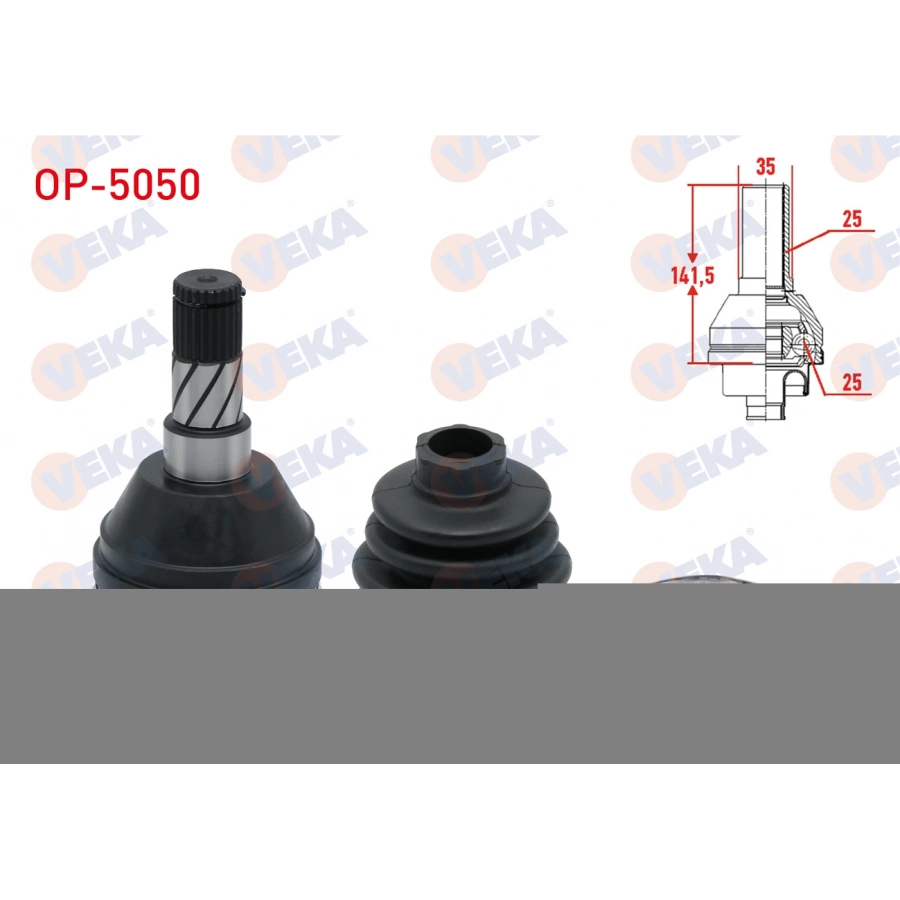 AKS KAFASI SOL ON IC OPEL ASTRA H 1.3 CDTI 25X25X35 UZUNLUK 141,5 mm 2004-2010