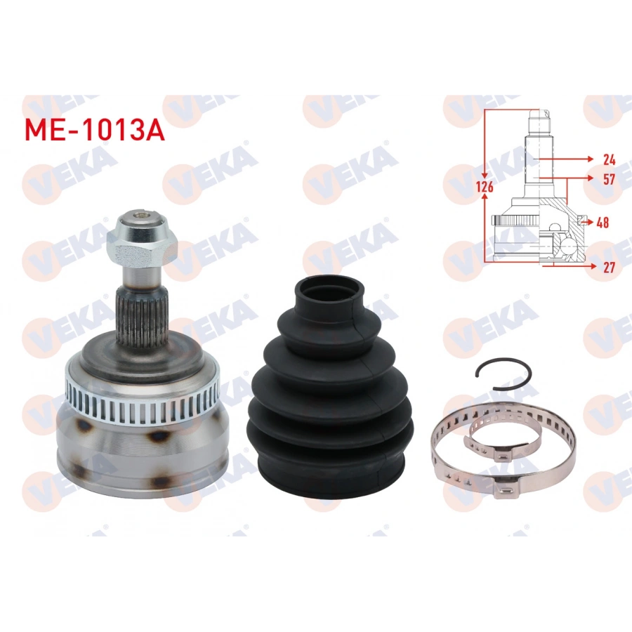 AKS KAFASI SOL-SAG DIS MERCEDES A SERISI (W168) A 190 M-T ABSLI 48 DIS 24X27X57 UZUNLUK 126 mm 1997-2004