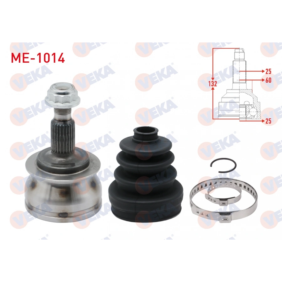 AKS KAFASI SOL-SAG DIS MERCEDES B SERISI (W245) 180 CDI M-T 25X25X60 UZUNLUK 132 mm 2005-2011