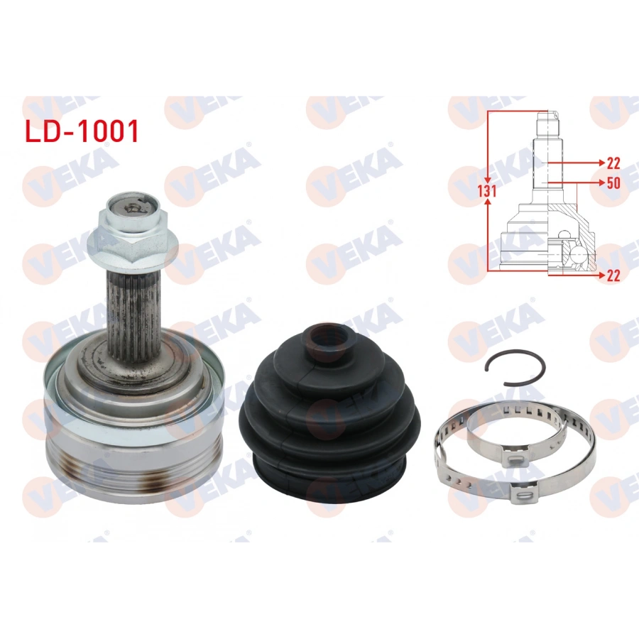 AKS KAFASI SOL-SAG ON DIS 22X22X50 UZUNLUK 131 mm LADA SAMARA 1500 1986-1994 / VEGA 1.5 2000-