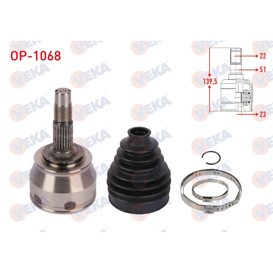 AKS KAFASI SOL-SAG ON DIS 22X23X51 UZUNLUK 139,5mm OPEL CORSA E 1.4 2014-