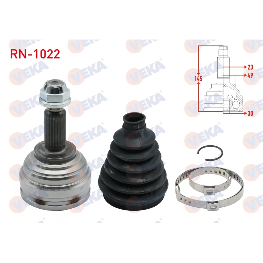 AKS KAFASI SOL-SAG ON DIS 23X30X49 UZUNLUK 145mm RENAULT CLIO III 1.5 DCI 05-12 / MEGANE II 1.4i 16v - 1.5 DCI - 1.6i 16v 02-08 / MODUS 1.5 DCI - 1.6i 16v 2004-/ DACIA LOGAN - LOGAN MCV 1.5 DCI 04-12