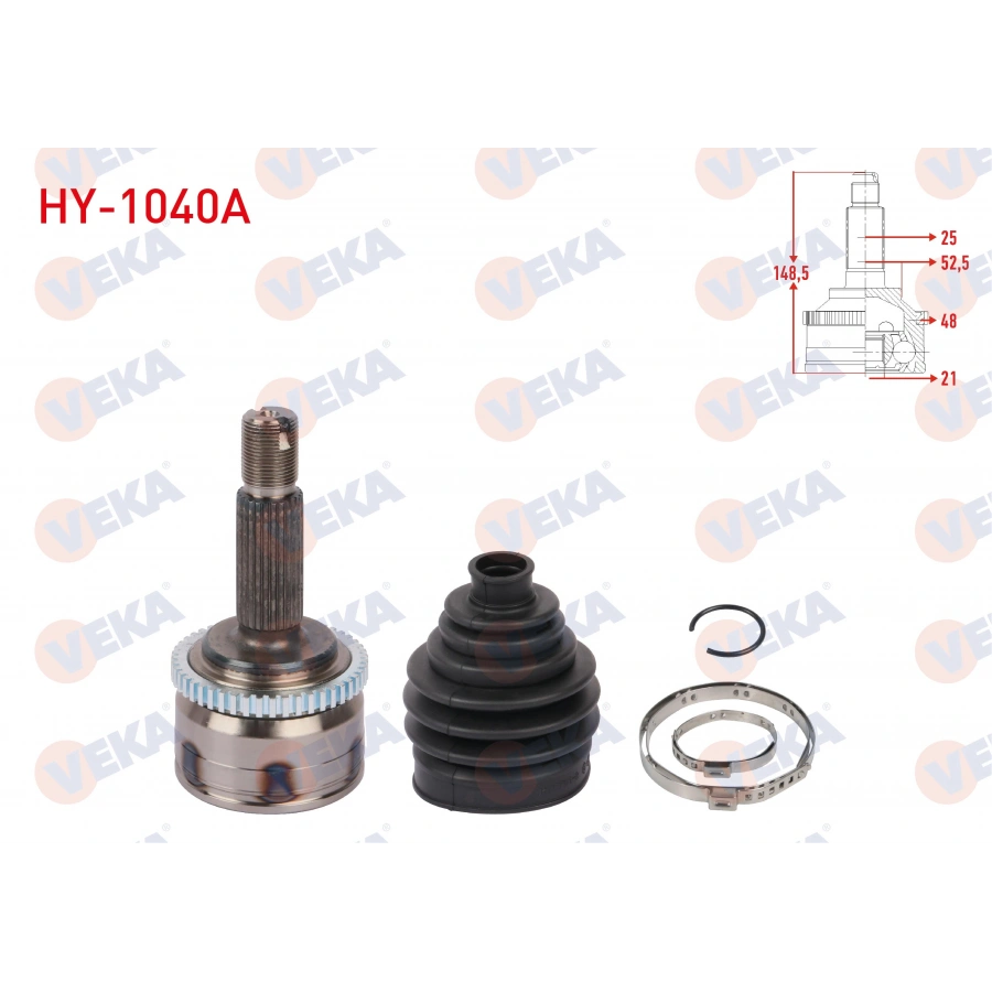 AKS KAFASI SOL-SAG ON DIS 25X21X52,5 UZUNLUK 148,5mm ABSLI 48 DIS HYUNDAI i10 II (BA, IA) 1.0 - 1.2 A-T 2013-