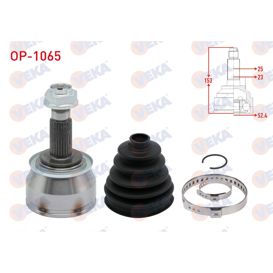 AKS KAFASI SOL-SAG ON DIS 25X23X52,4 UZUNLUK 153mm OPEL MOKKA 1.4 - 1.6 CDTI 2012- / CHEVROLET TRAX 1.4 2012-2014