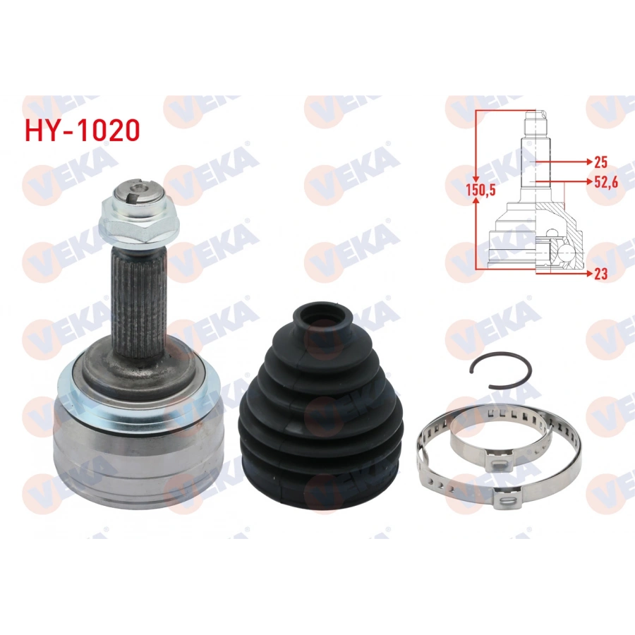 AKS KAFASI SOL-SAG ON DIS 25X23X52,6 UZUNLUK 105,5mm HYUNDAI I20 1.4 CRDI M-T 2015-