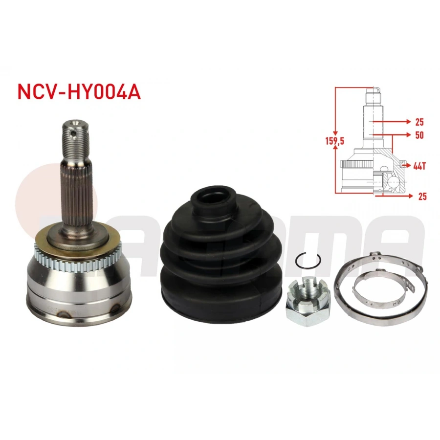 AKS KAFASI SOL-SAG ON DIS HYUNDAI MATRIX (FC) 1.5 CRDI ABSLI 44 DIS 25X25X50 UZUNLUK 160mm 2001-2010