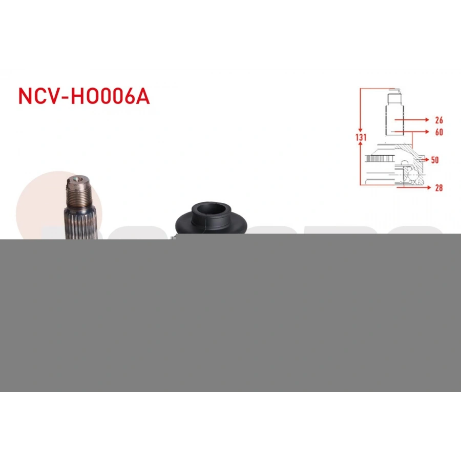 AKS KAFASI SOL-SAG ON DIS HONDA CIVIC VII 1.4i ABSLI 50 DIS 26X28X60 UZUNLUK 131 mm 2000-2006