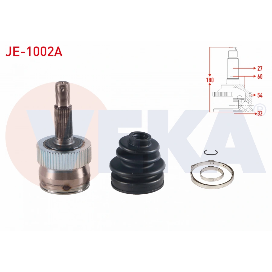 AKS KAFASI SOL-SAG ON DIS 27X32X60 ABS 54 DIS UZUNLUK 180mm JEEP CHEROKEE 2.5 TD - 4.0i 1984-2001/ G.CHEROKEE 2.5 TD - 4.0 - 5.2 1991-1999/ WRANGLER 2.5 1996-2008