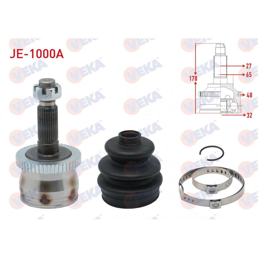 AKS KAFASI SOL-SAG ON DIS 27X32X65 ABS 48 DIS UZUNLUK 178mm JEEP GRAND CHEROKEE II 4.7 V8 - 2.7 CRDI - 3.1 TD 1998-2005