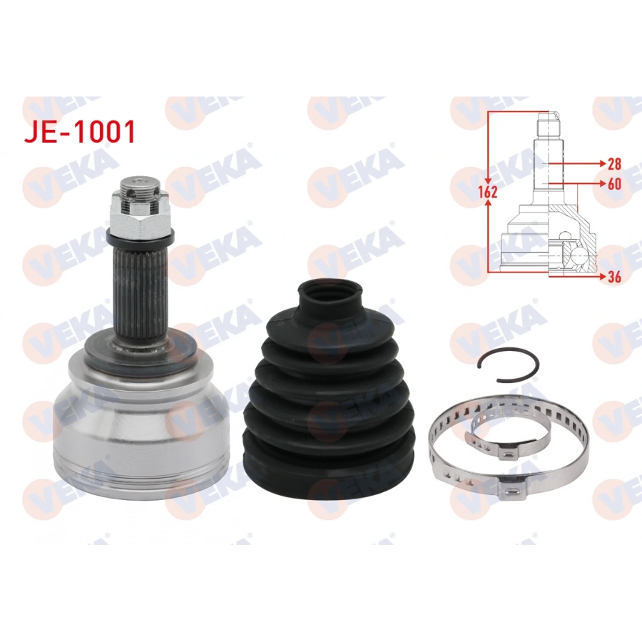 AKS KAFASI SOL-SAG ON DIS 28X36X60 UZUNLUK 162mm JEEP COMPASS 2.0 CRDI 2006- / PATRIOT 2.0 CRDI 2007-